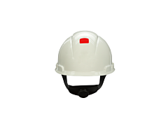 SecureFit Hard Hat, White, 4-Point Pressure Diffusion Ratchet Suspension, with Uvicator, 3M